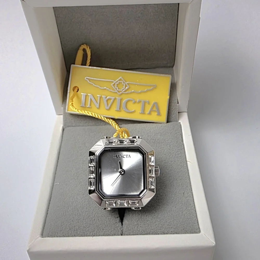 NEW Invicta‎ Mini Angel Women's Ring Watch - 21.5mm, Silver (49580) #0593